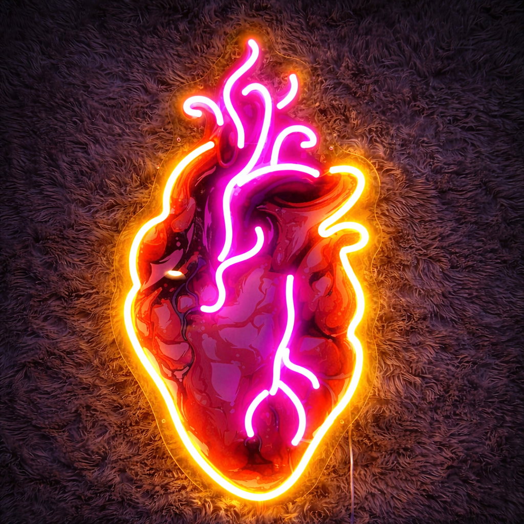 Anatomical Heart LED Neon Sign Human Heart Neon Light for Bar Tattoo Studio Decor