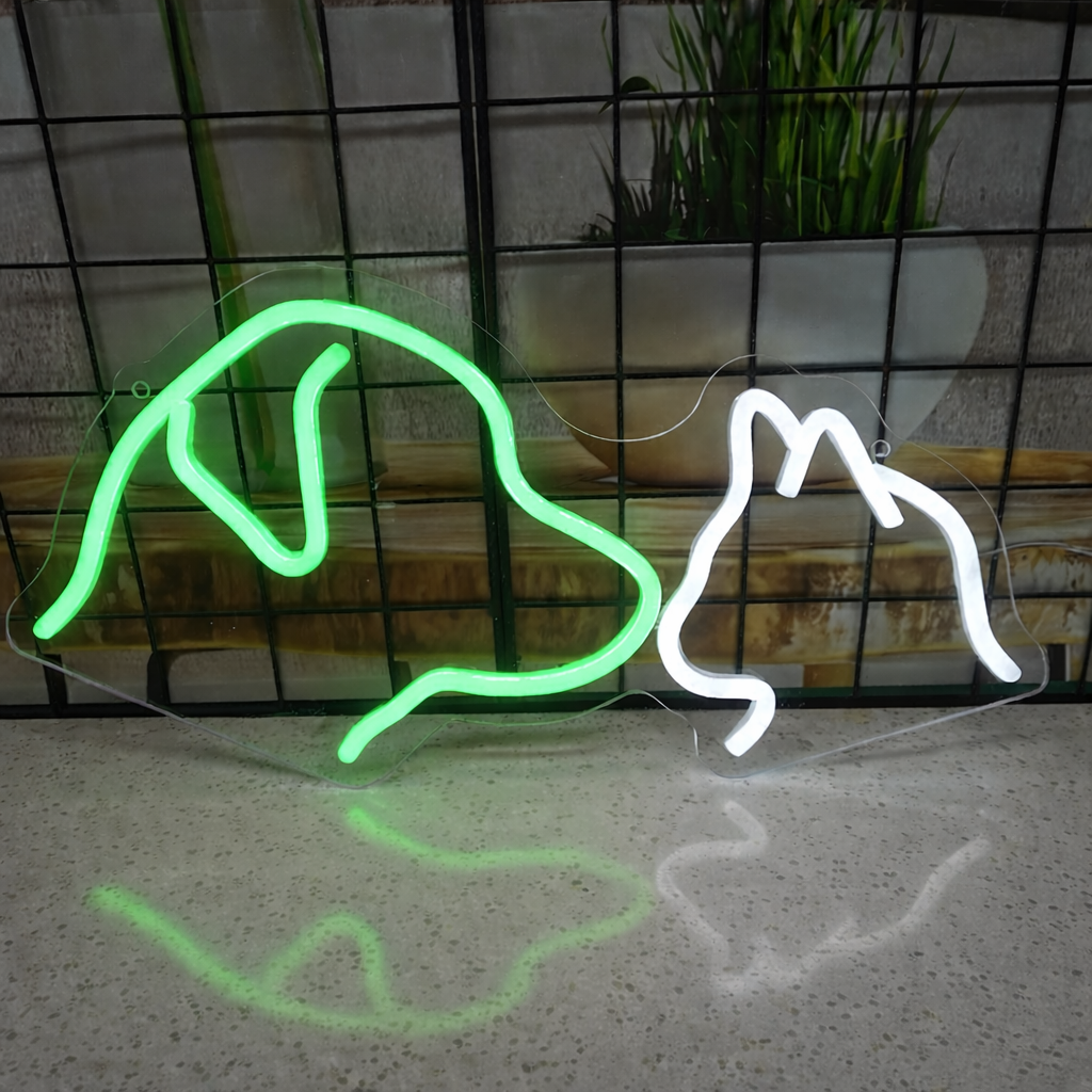 Minimalist Dog & Cat LED Neon Sign for Pet Lovers, Home & Pet Shop Decor