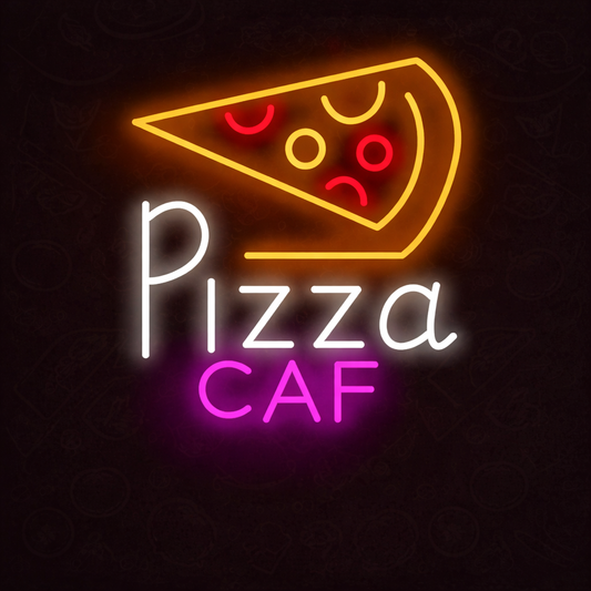 Pizza Café LED Neon Sign for Restaurant, Bar & Kitchen Wall Decor