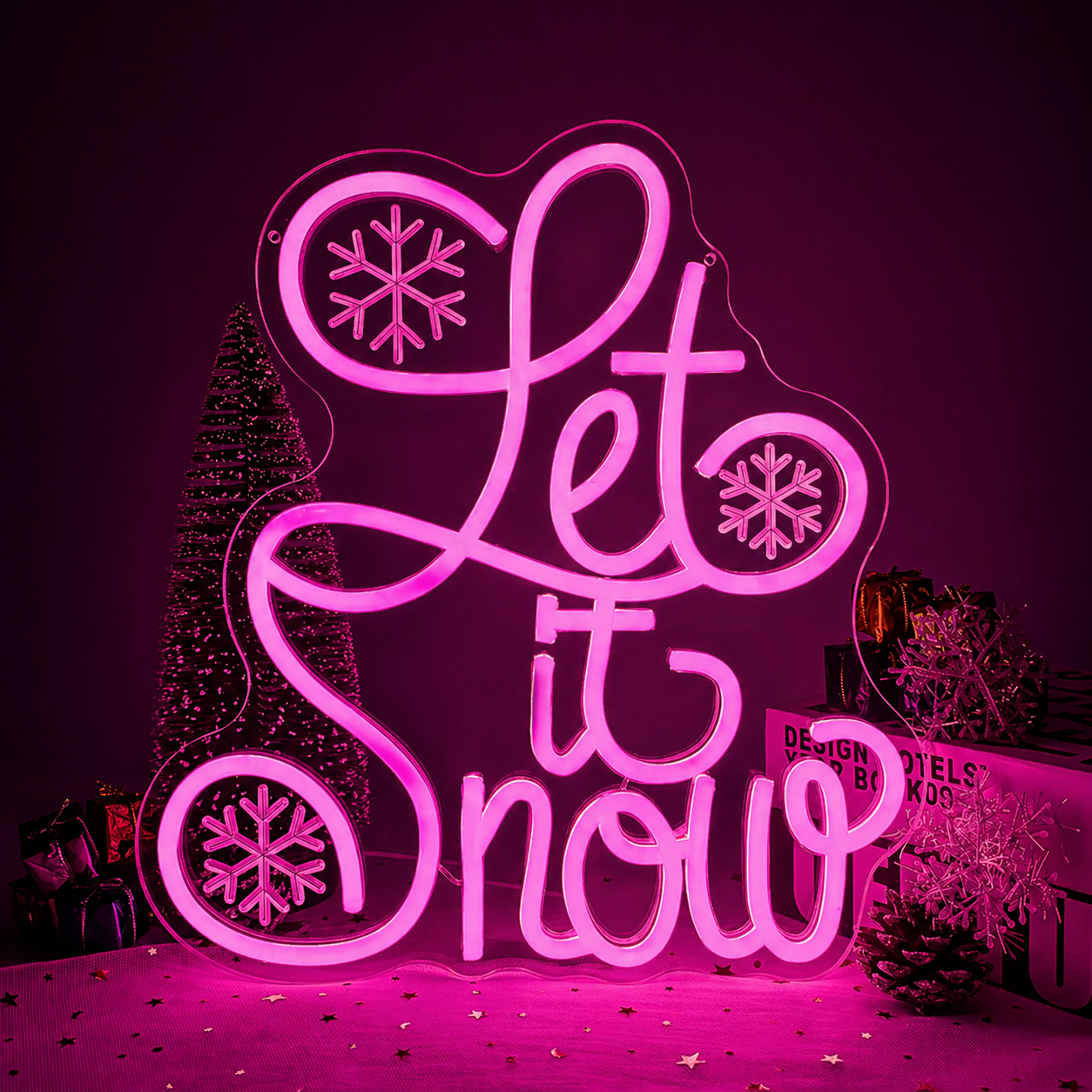 Let It Snow LED Neon Sign Winter Christmas Neon Light for Home Holiday Decor