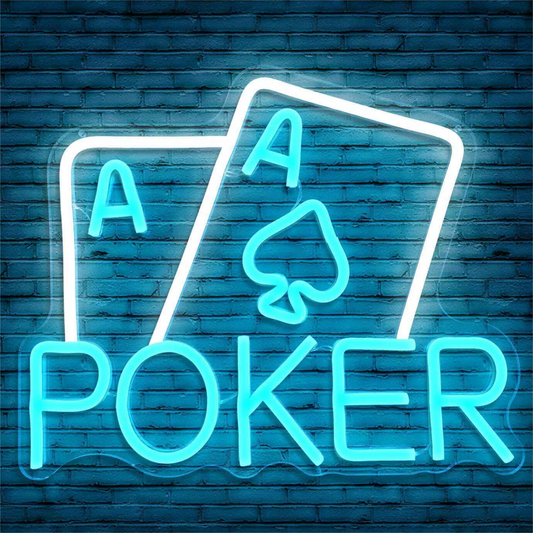 Poker Aces LED Neon Sign Playing Cards Neon Light for Game Room Bar Wall Decor