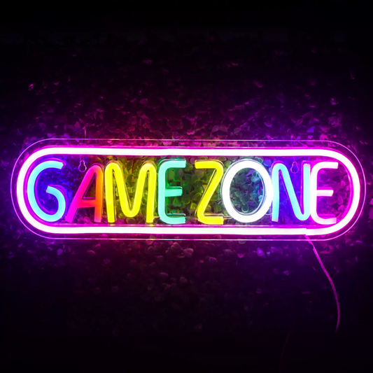 Colorful Game Zone LED Neon Sign for Gaming Room, Arcade Setup & Streamer Wall Decor