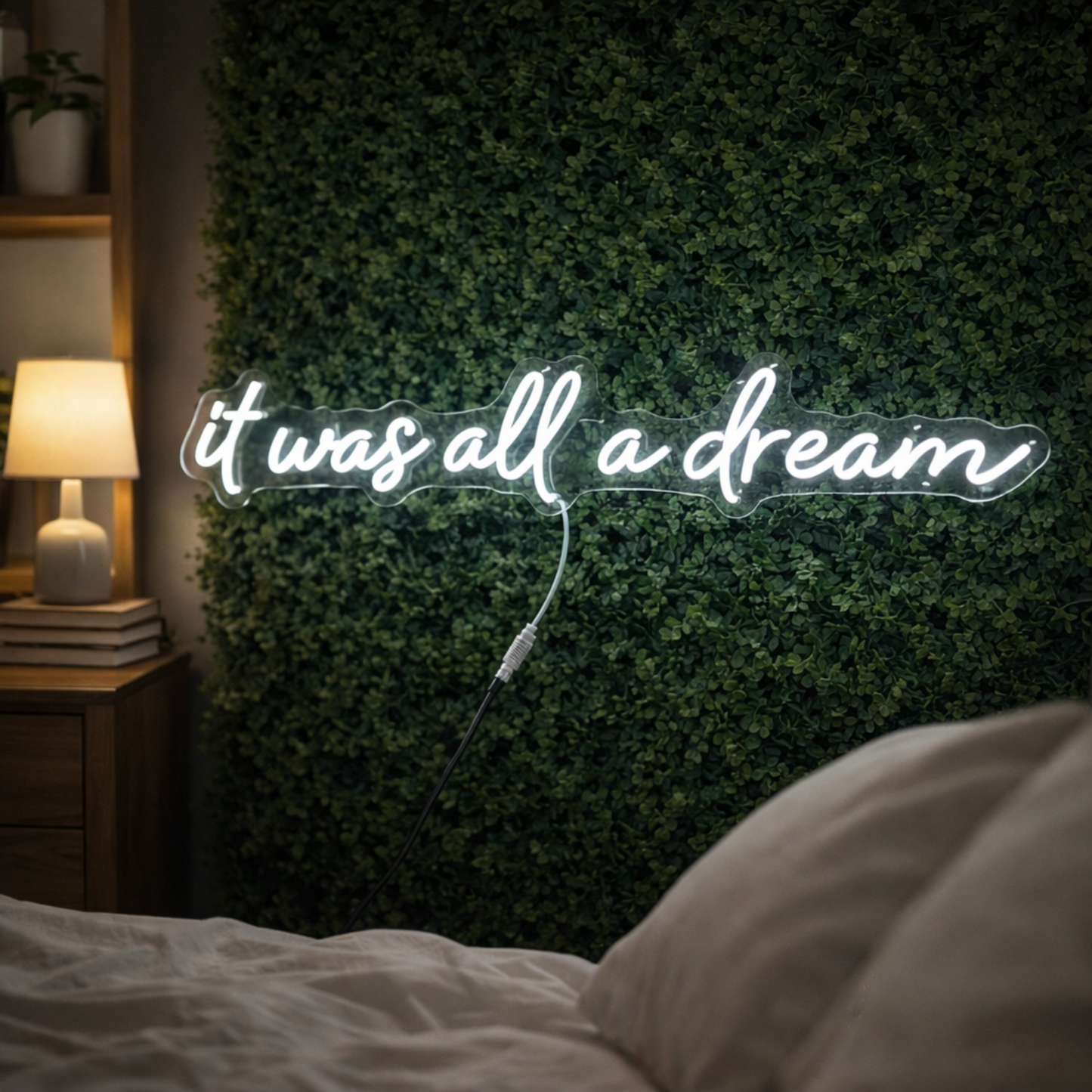 It Was All A Dream LED Neon Sign Wall Decor Dream Quote Neon Light For Bedroom Bar Cafe Decor