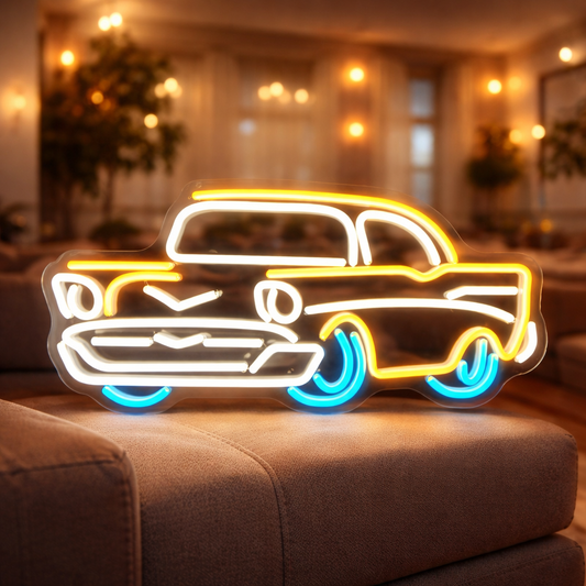 Vintage Car LED Neon Sign for Garage Man Cave Wall Decor