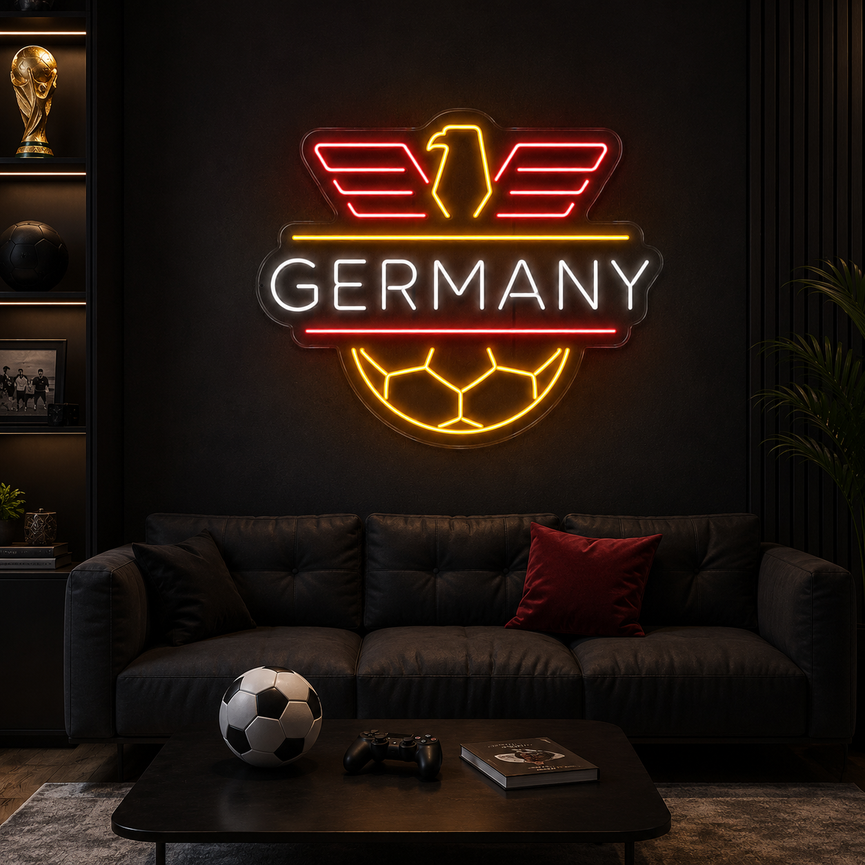 Germany Soccer LED Neon Sign Football Neon Light Wall Decor for Sports Bar Game Room