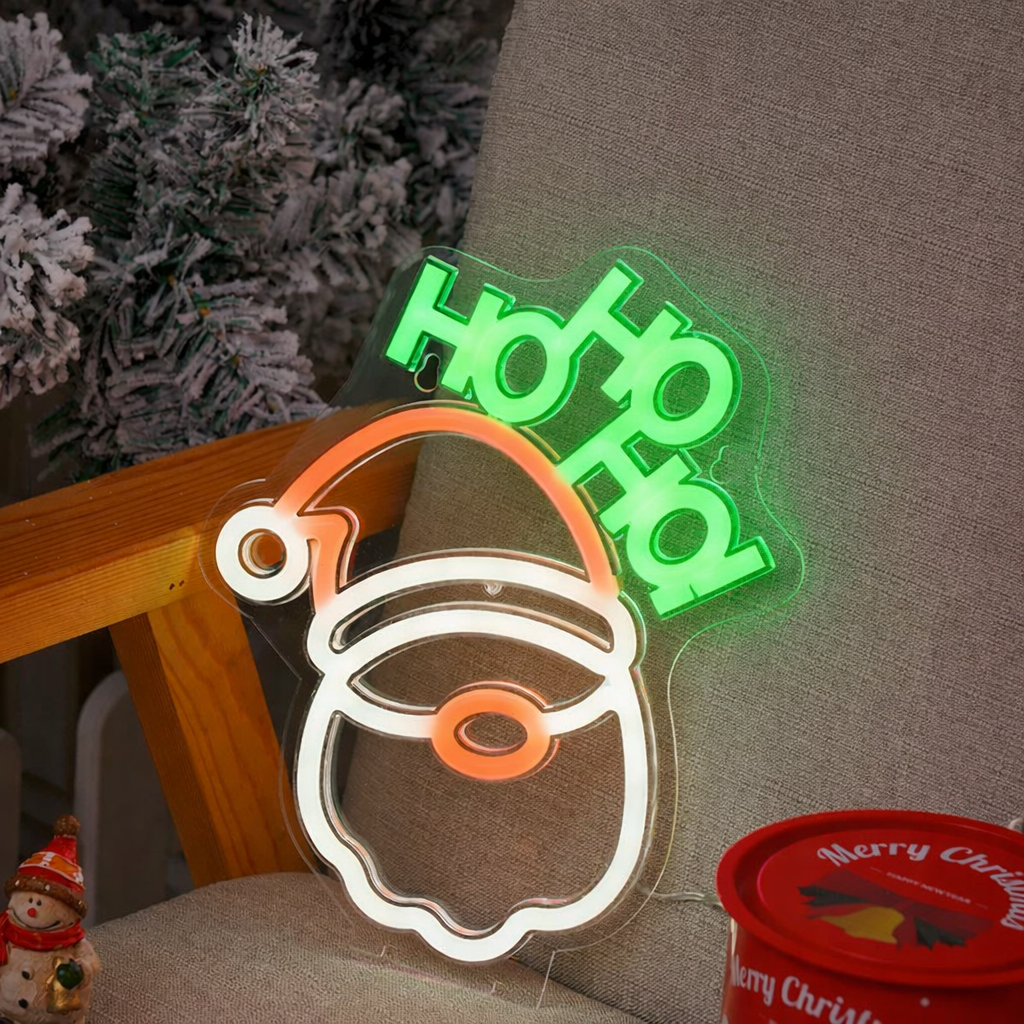 Christmas Ho Ho Ho Santa LED Neon Sign for Holiday Decor Bedroom Party Wall Light