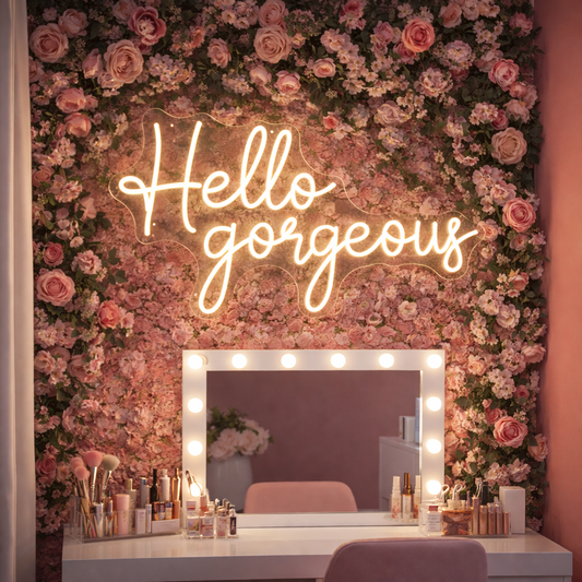 Hello Gorgeous LED Neon Sign Beauty Salon Neon Light for Makeup Room Wall Decor