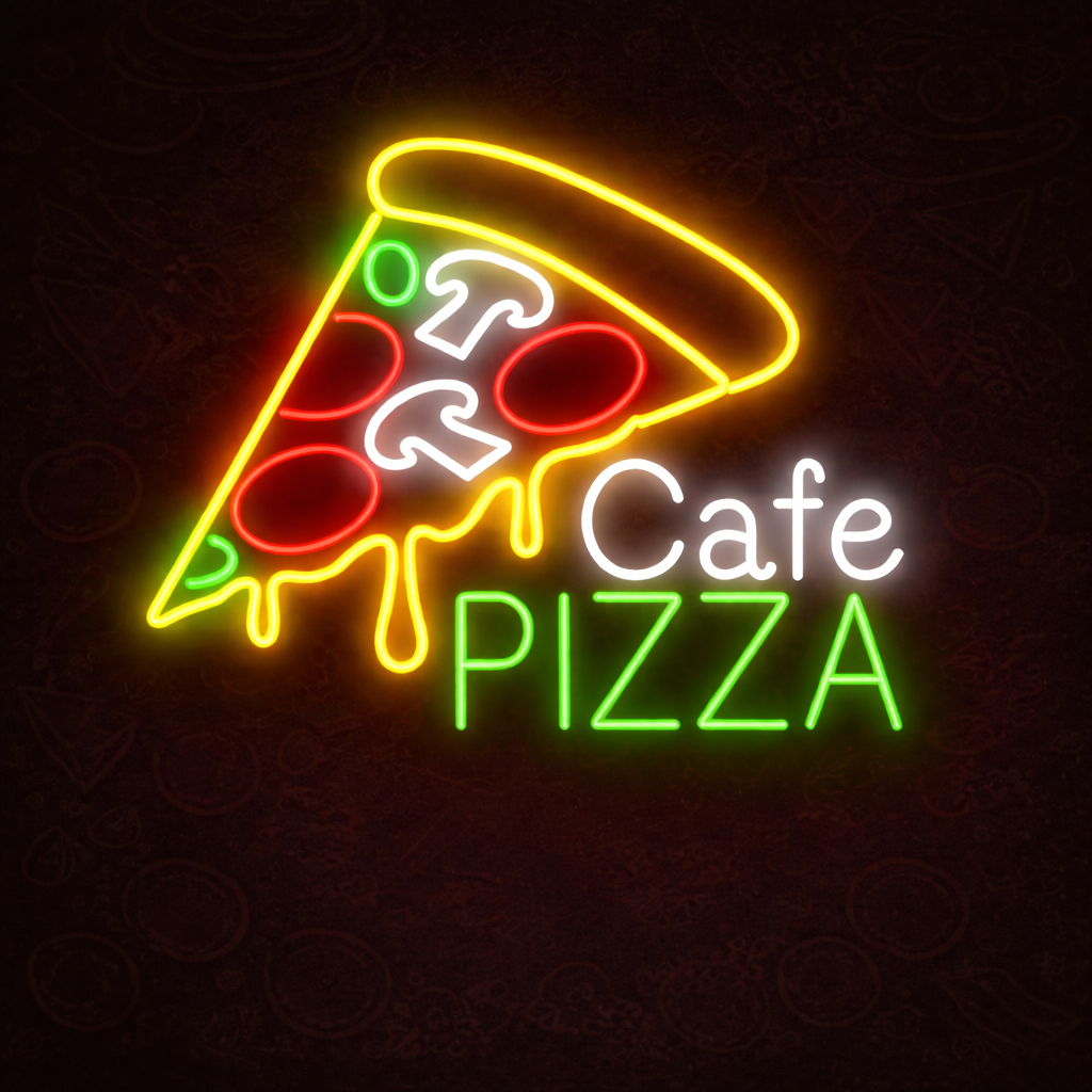 Pizza Café Hanging LED Neon Sign for Restaurant, Bar & Kitchen Wall Decor