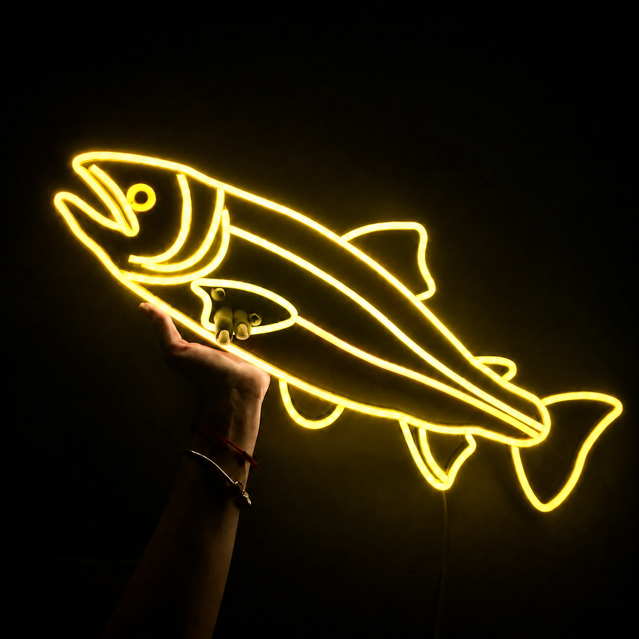 Fish LED Neon Sign Warm White Ocean Animal Neon Light Wall Decor for Bedroom Restaurant Bar