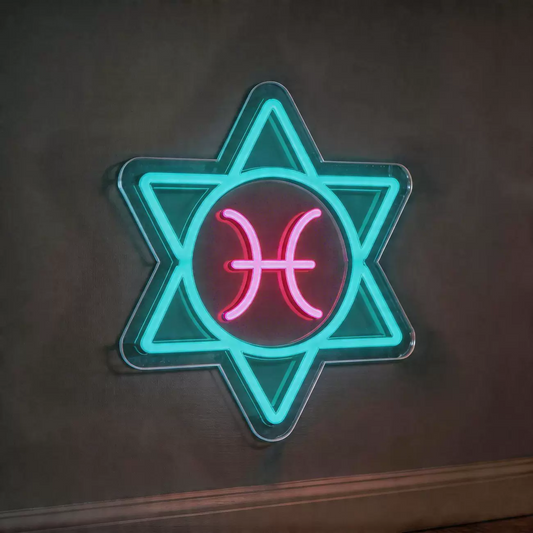 Pisces Zodiac LED Neon Sign Astrology Horoscope Neon Light Wall Decor for Bedroom Gaming Room
