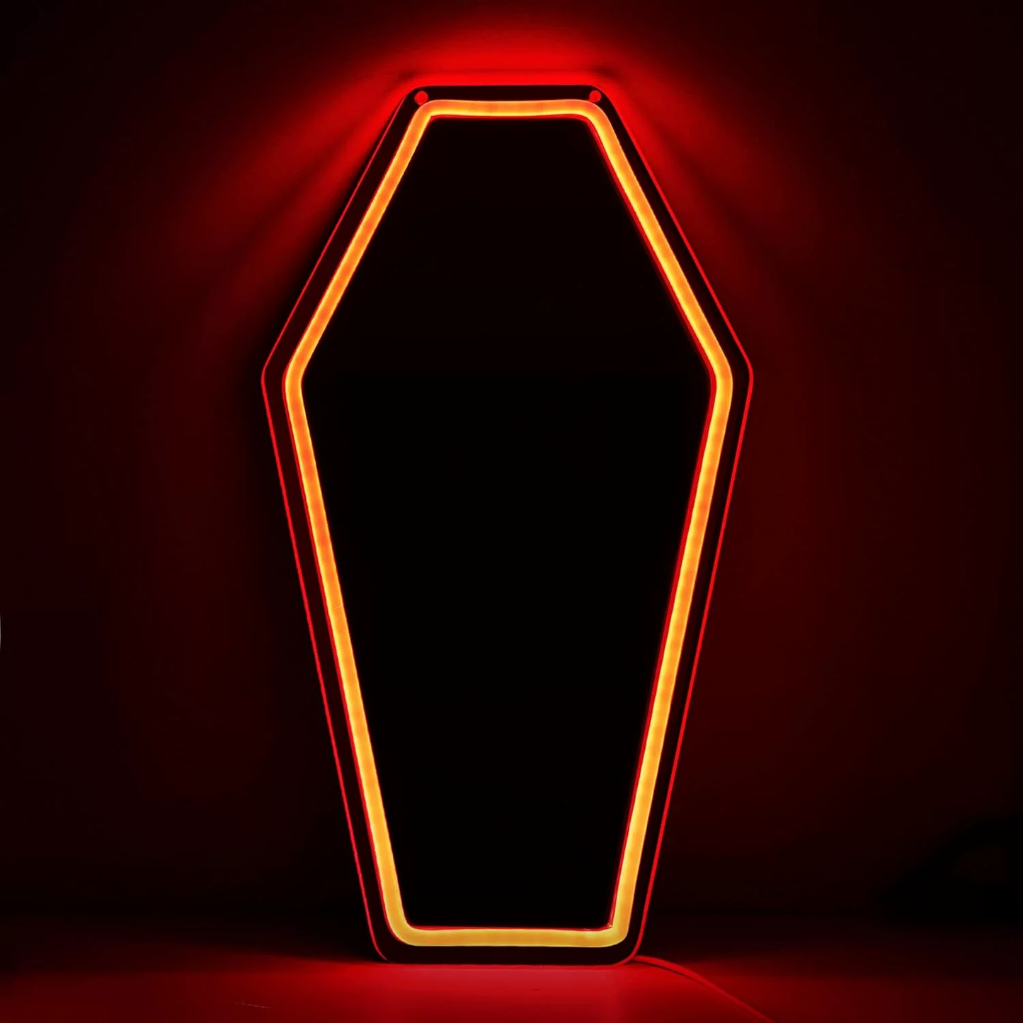 Halloween Coffin LED Neon Sign Gothic Coffin Neon Light Wall Decor for Horror Party Haunted House