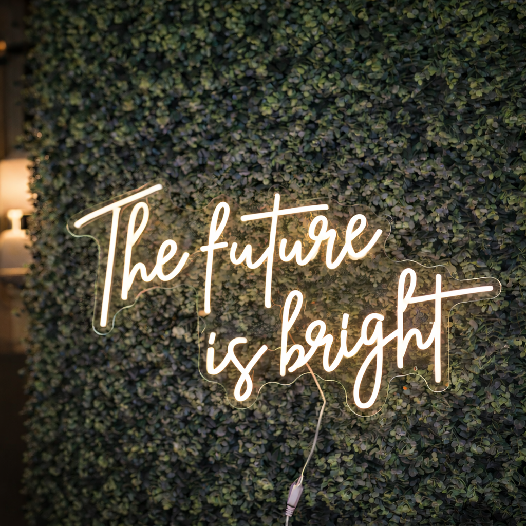 The Future Is Bright Neon Sign LED Light Wall Decor Inspirational Room Decor for Bedroom Bar Cafe