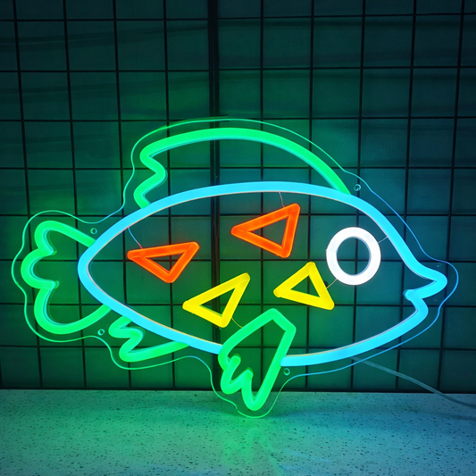 Colorful Tropical Fish LED Neon Sign for Bar Aquarium Kids Room Decor