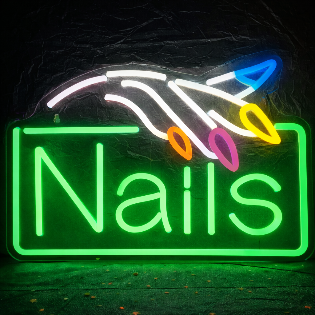 Nails Neon Sign LED Light for Nail Salon Wall Decor