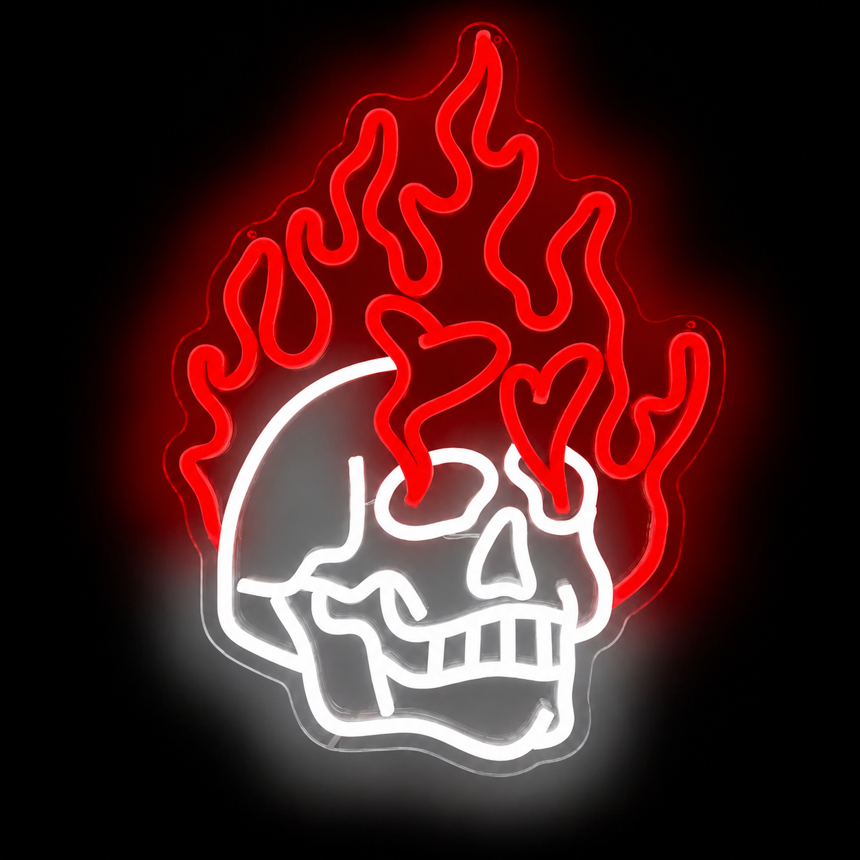 Flame Skull LED Neon Sign Wall Decor