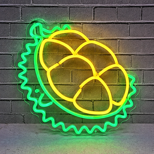 Durian LED Neon Sign Tropical Fruit Neon Light for Kitchen Bar Cafe Wall Decor