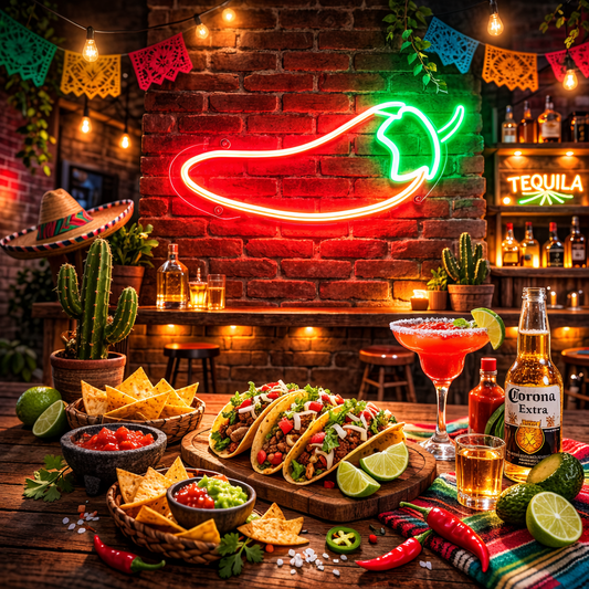 Chili Pepper LED Neon Sign Spicy Pepper Neon Light for Taco Bar Restaurant Decor