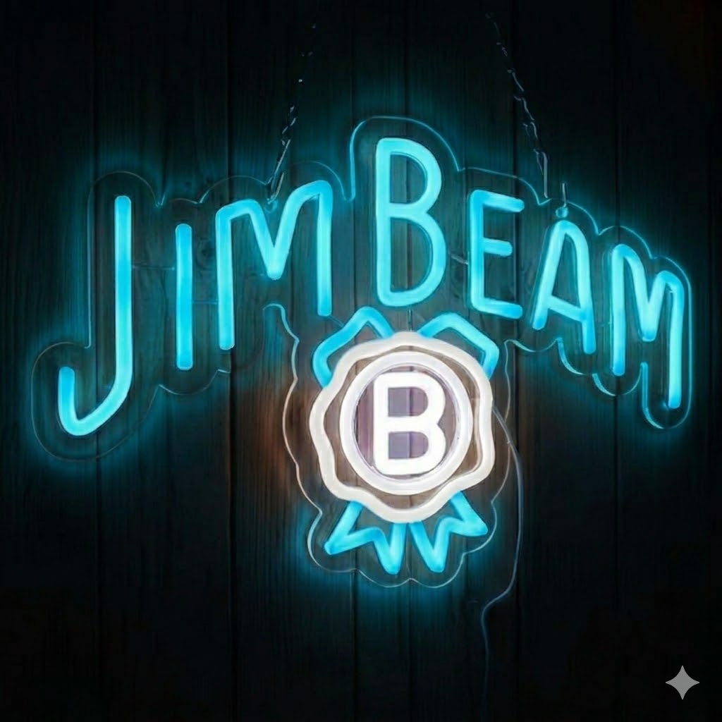 Jim Beam Style Whiskey Bar LED Neon Sign for Home Bar Decor