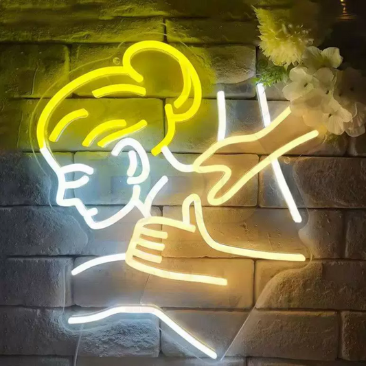 Minimalist Warm White Curve LED Neon Sign for Modern Home Wall Decor