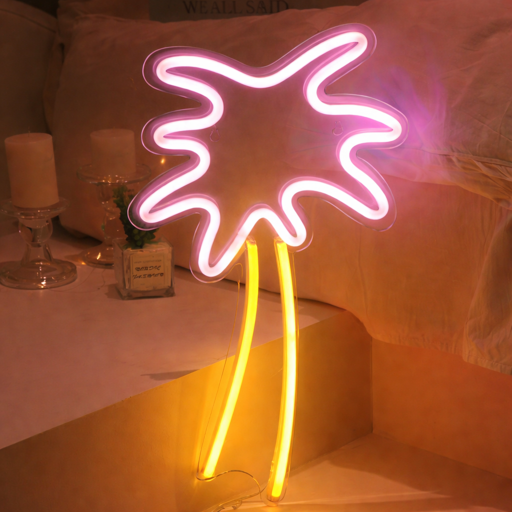 Palm Tree LED Neon Sign for Bedroom Tropical Wall Decor Light