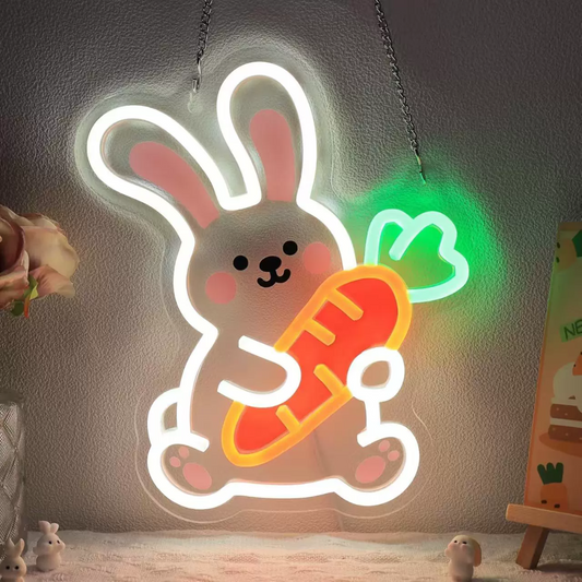 Cute Fox LED Neon Sign Warm White Animal Neon Light for Kids Room Decor