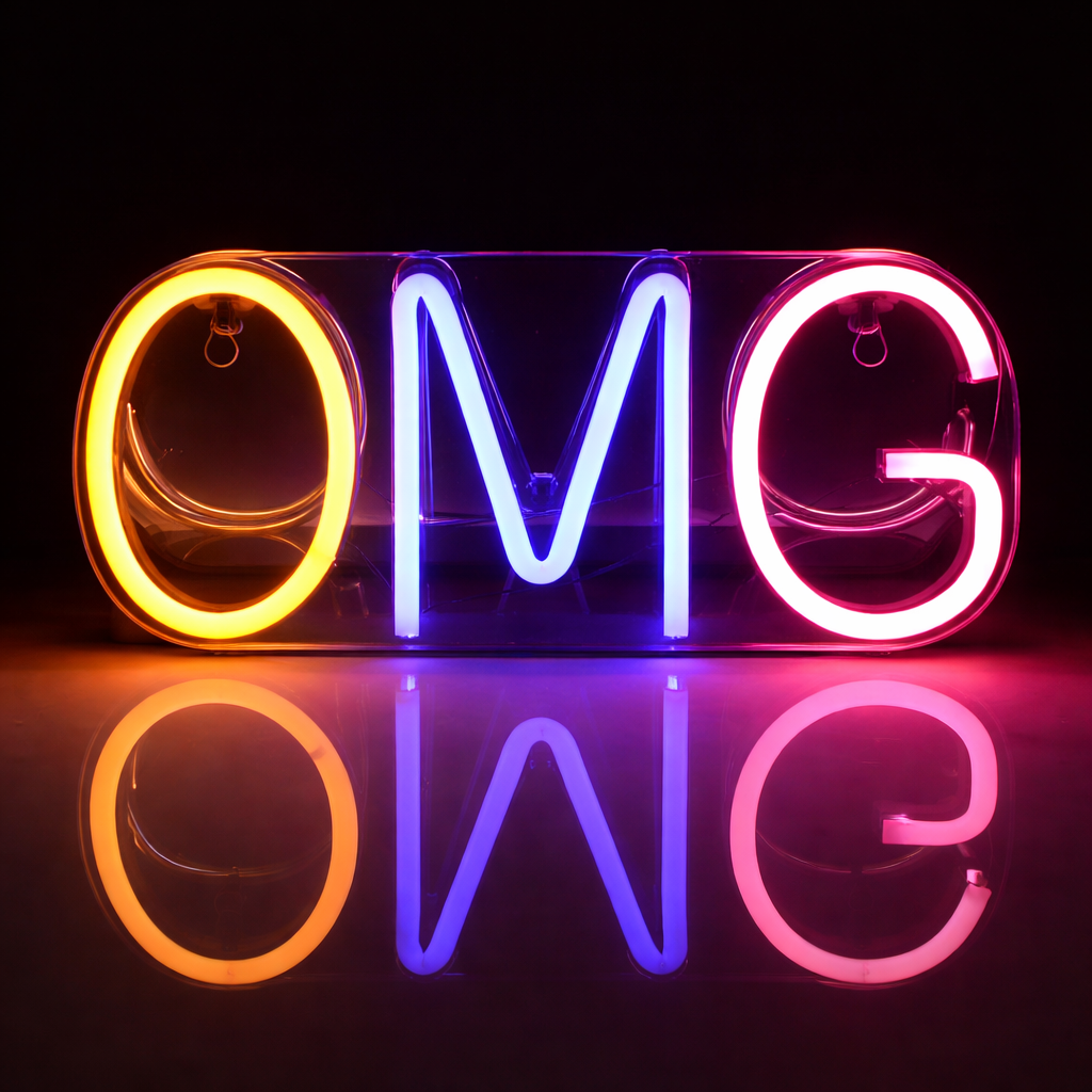OMG Neon Sign for Bedroom Wall Decor LED Light
