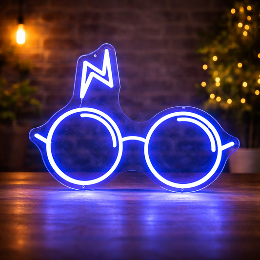 Wizard Glasses LED Neon Sign for Bedroom Wall Decor