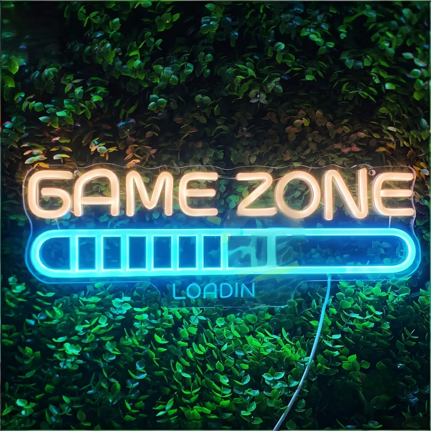 Game Zone LED Neon Sign Pink Blue Loading Bar Neon Light Wall Decor for Game Room Bedroom