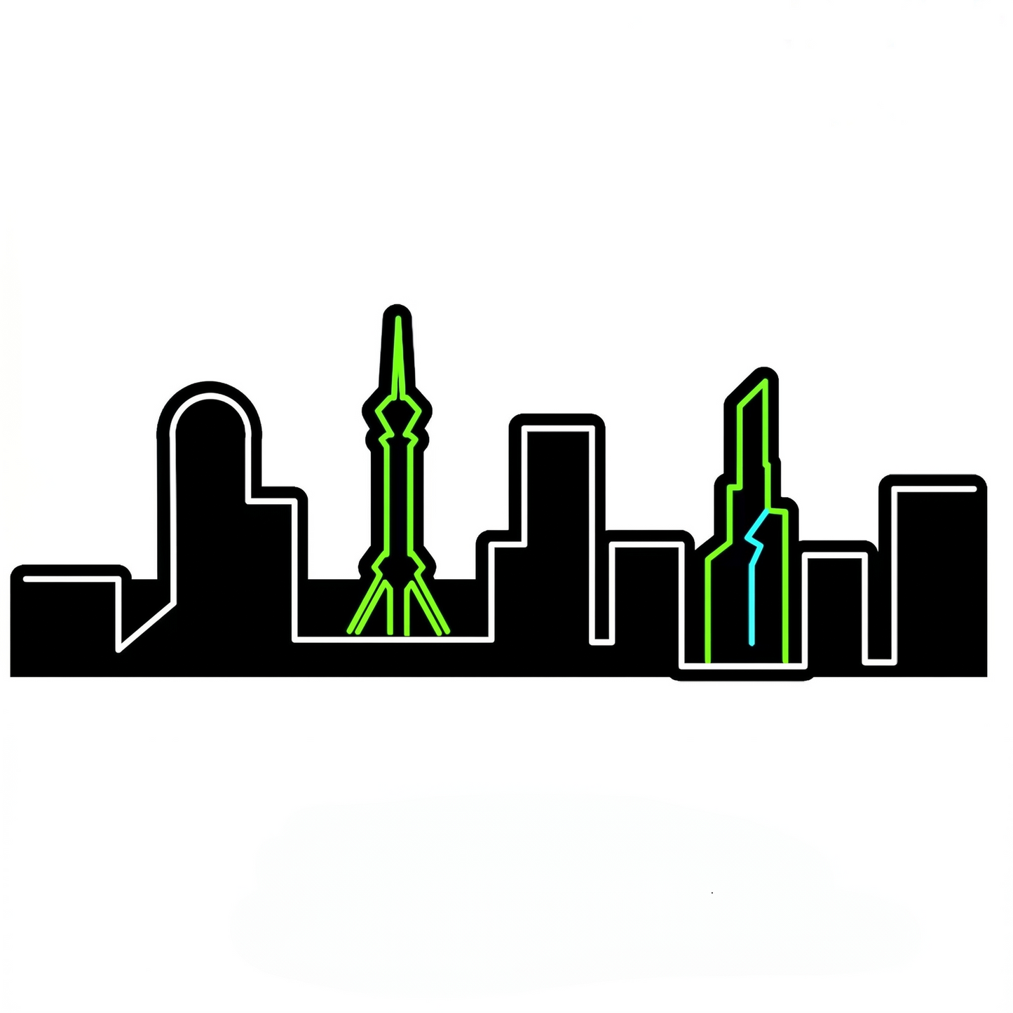 City Skyline LED Neon Sign White Yellow Urban Neon Light Wall Decor for Bedroom Office Game Room