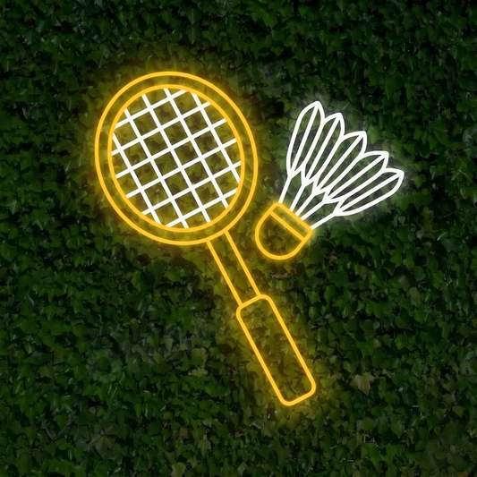 Badminton LED Neon Sign Blue White Racket Neon Light Wall Decor for Gym Bedroom