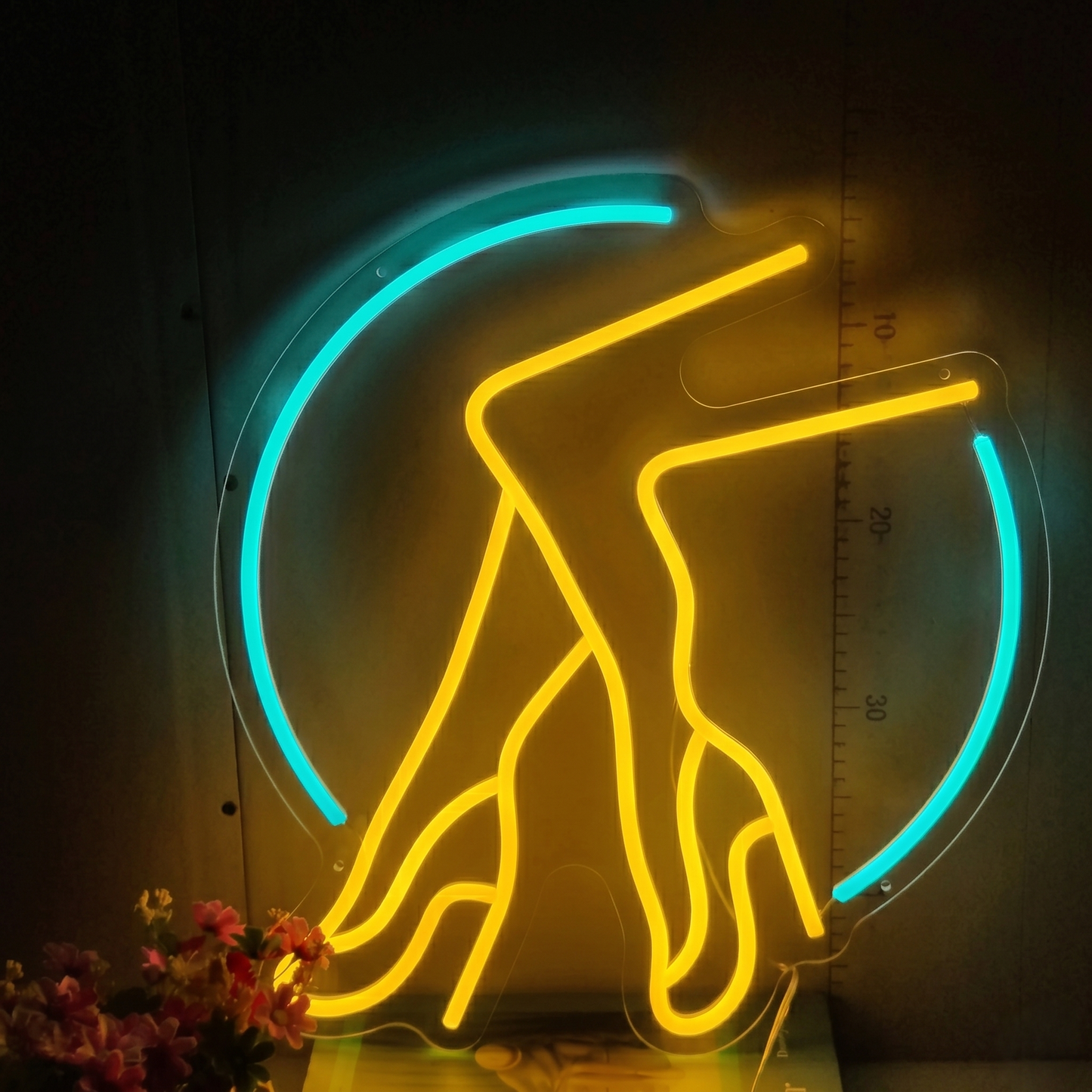 High Heel Legs LED Neon Sign Pink Blue Fashion Neon Light Wall Decor for Bedroom Salon
