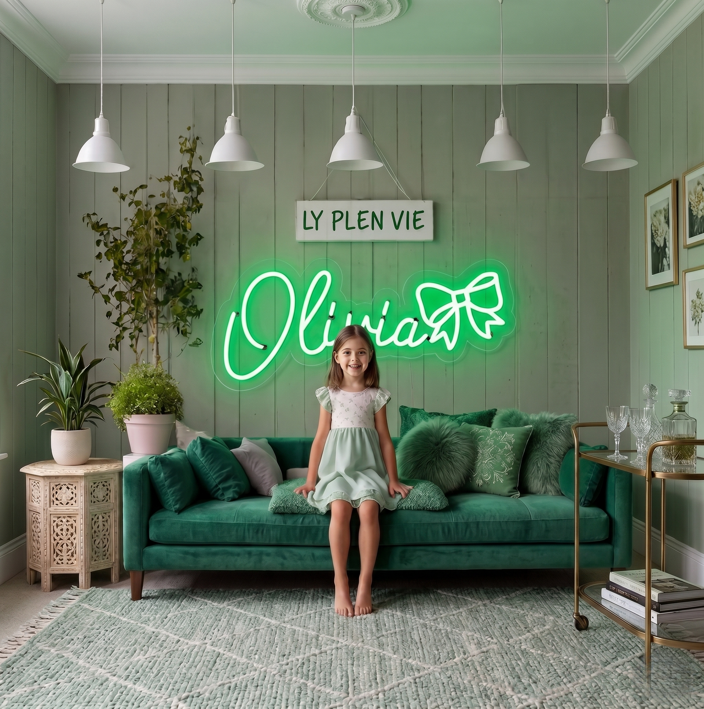 Custom Name Bow LED Neon Sign Personalized Pink Neon Light Wall Decor for Girls Bedroom Nursery Party