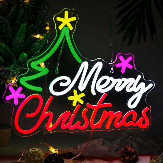 Light, Multi-Color Neon Light Sign for Christmas Party, Home Room, Storefront Window Display