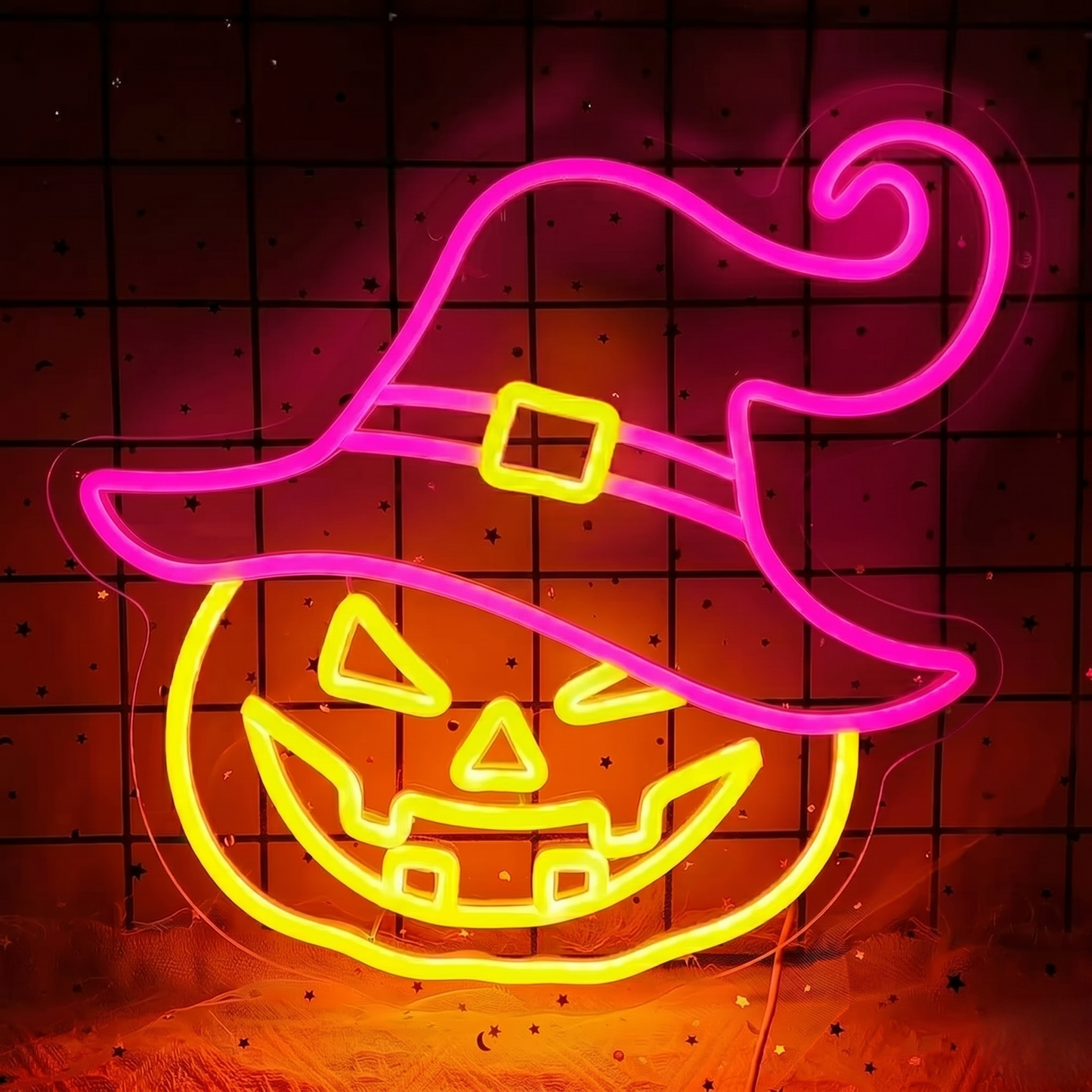 Halloween Pumpkin Witch Hat LED Neon Sign Jack O Lantern Neon Light Wall Decor for Party Bar Home