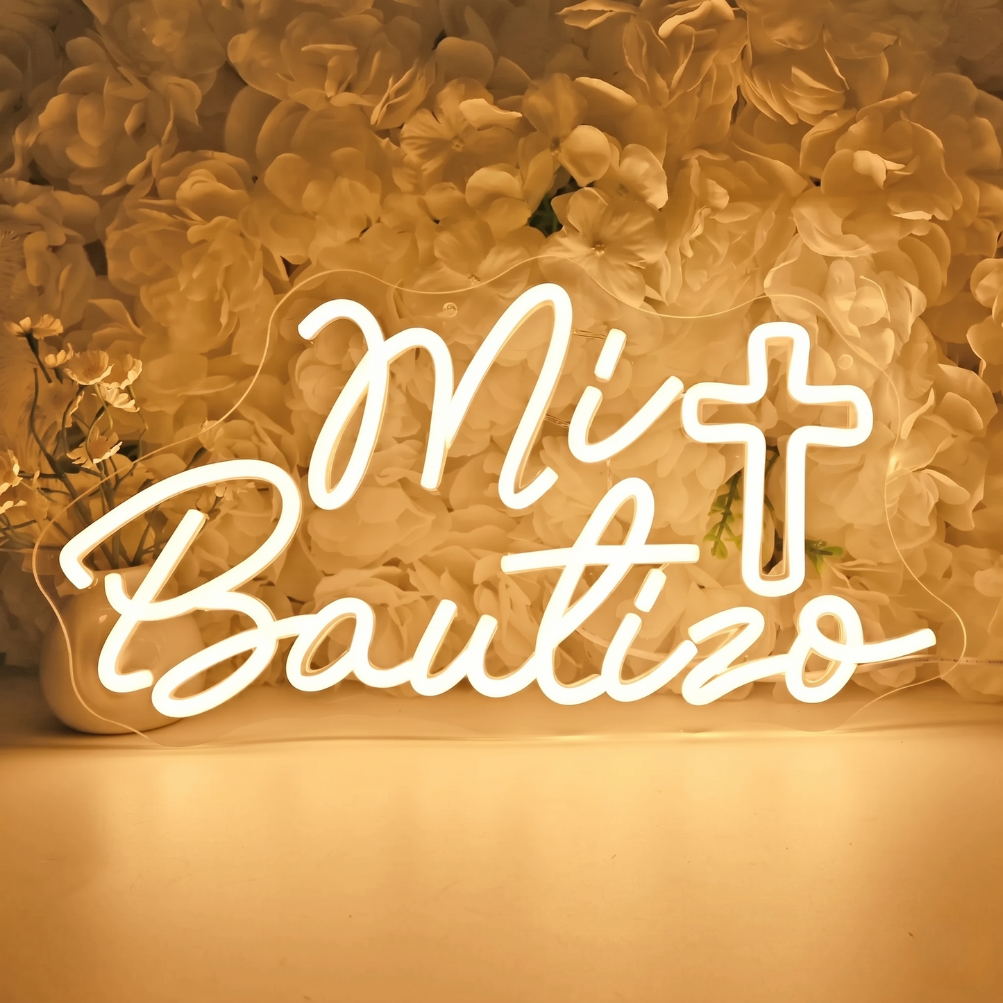 Mi Bautizo LED Neon Sign for Baptism Christening Party Backdrop
