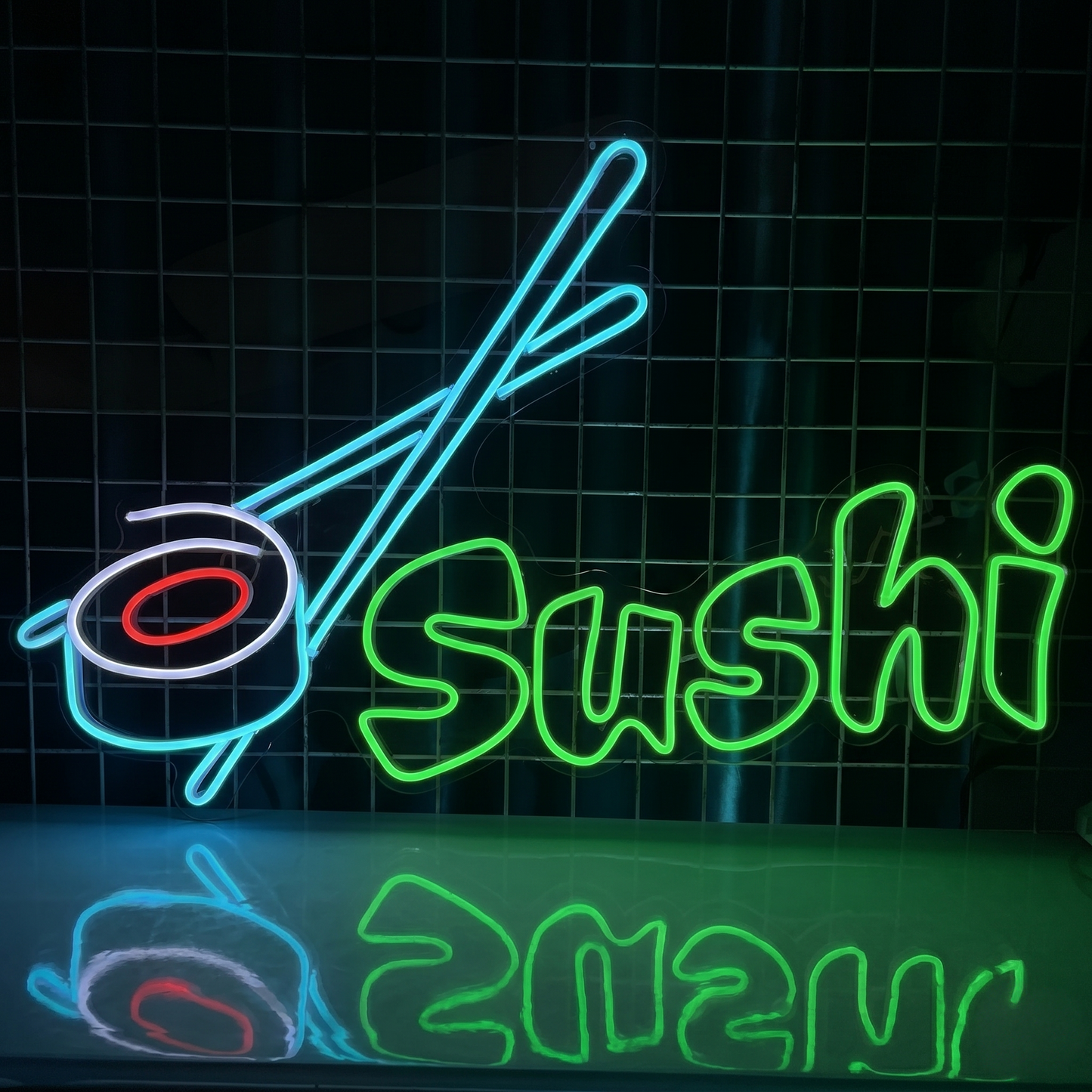 Sushi LED Neon Sign Red Blue Japanese Food Neon Light Wall Decor for Restaurant Cafe Kitchen