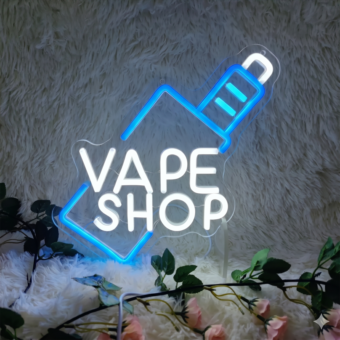 Vape Shop LED Neon Sign Purple White Vape Neon Light Wall Decor for Smoke Shop Lounge