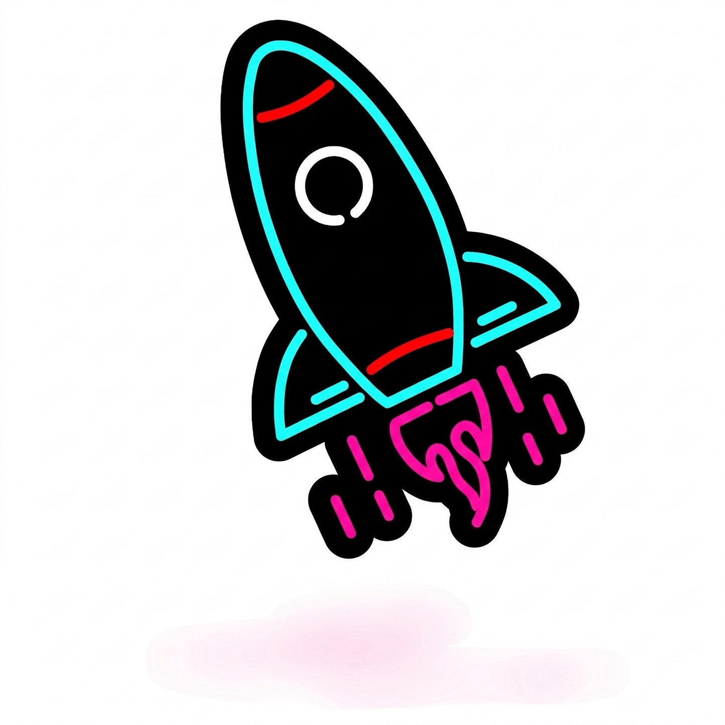 Rocket Ship LED Neon Sign Blue Yellow Space Neon Light Wall Decor for Kids Room Bedroom Game Room