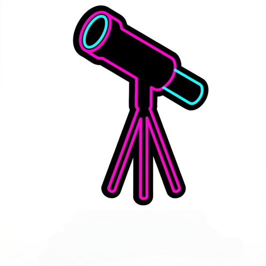 Telescope LED Neon Sign Yellow Blue Astronomy Neon Light Wall Decor for Kids Room Bedroom Game Room