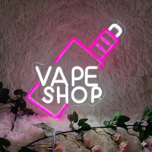 Vape Shop LED Neon Sign Purple White Vape Neon Light Wall Decor for Smoke Shop Lounge