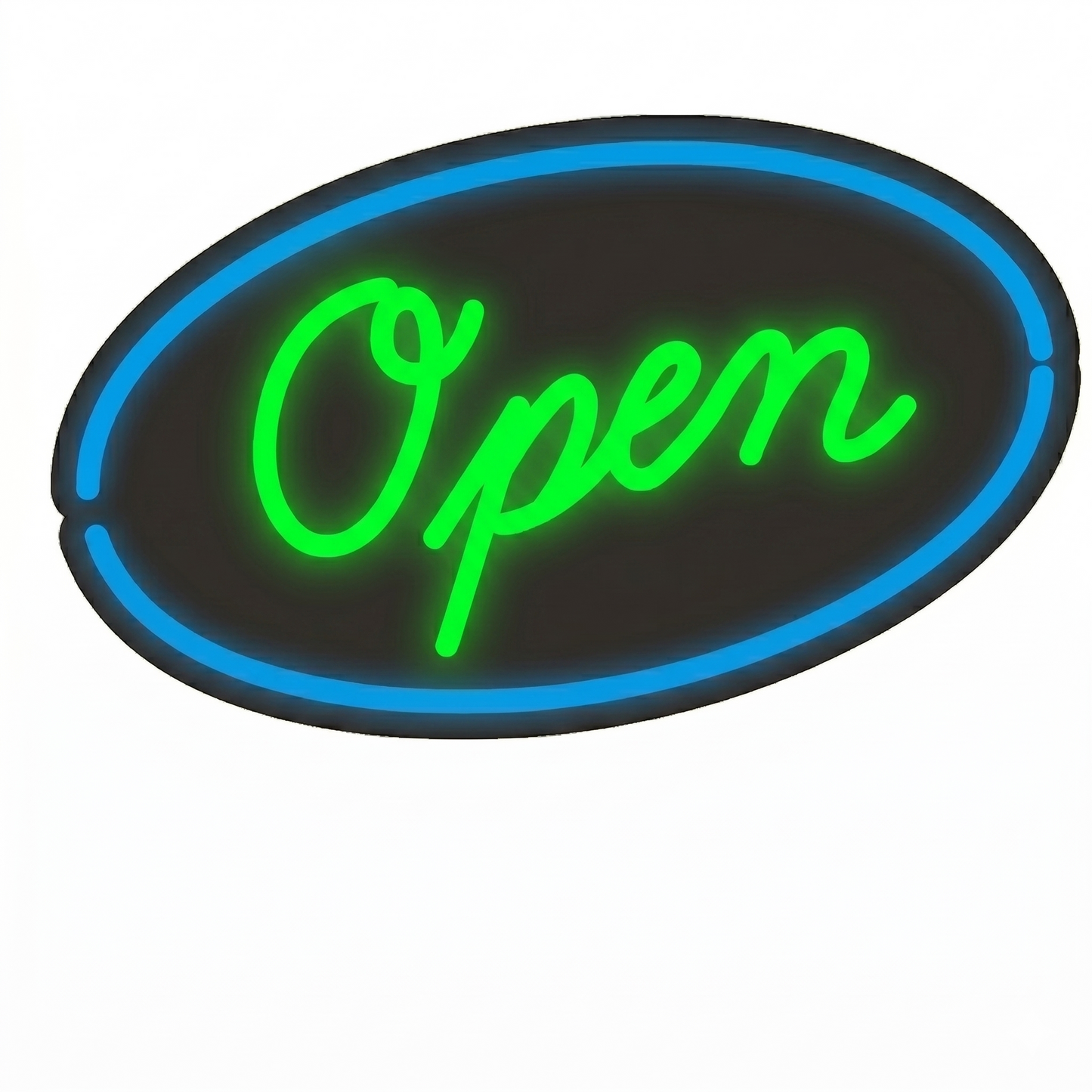 Open LED Neon Sign Pink Blue Oval Neon Light Wall Decor for Business Bar Cafe Shop