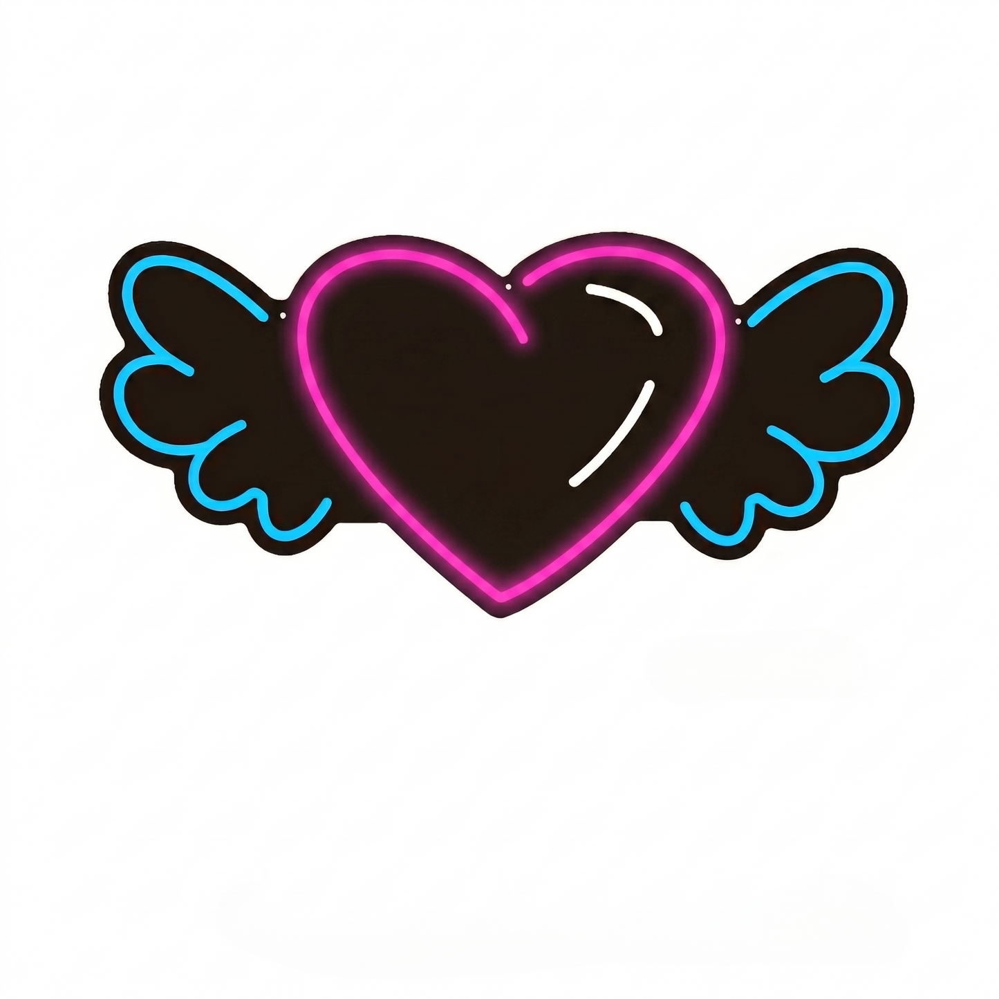 Heart Wings LED Neon Sign Pink Blue Love Neon Light Wall Decor for Bedroom Wedding Party