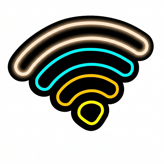 WiFi LED Neon Sign Green Blue Yellow Internet Neon Light Wall Decor for Office Game Room Cafe