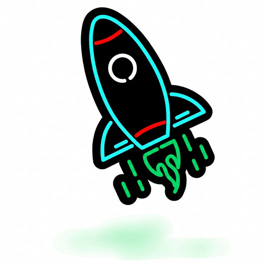 Rocket Ship LED Neon Sign Blue Yellow Space Neon Light Wall Decor for Kids Room Bedroom Game Room