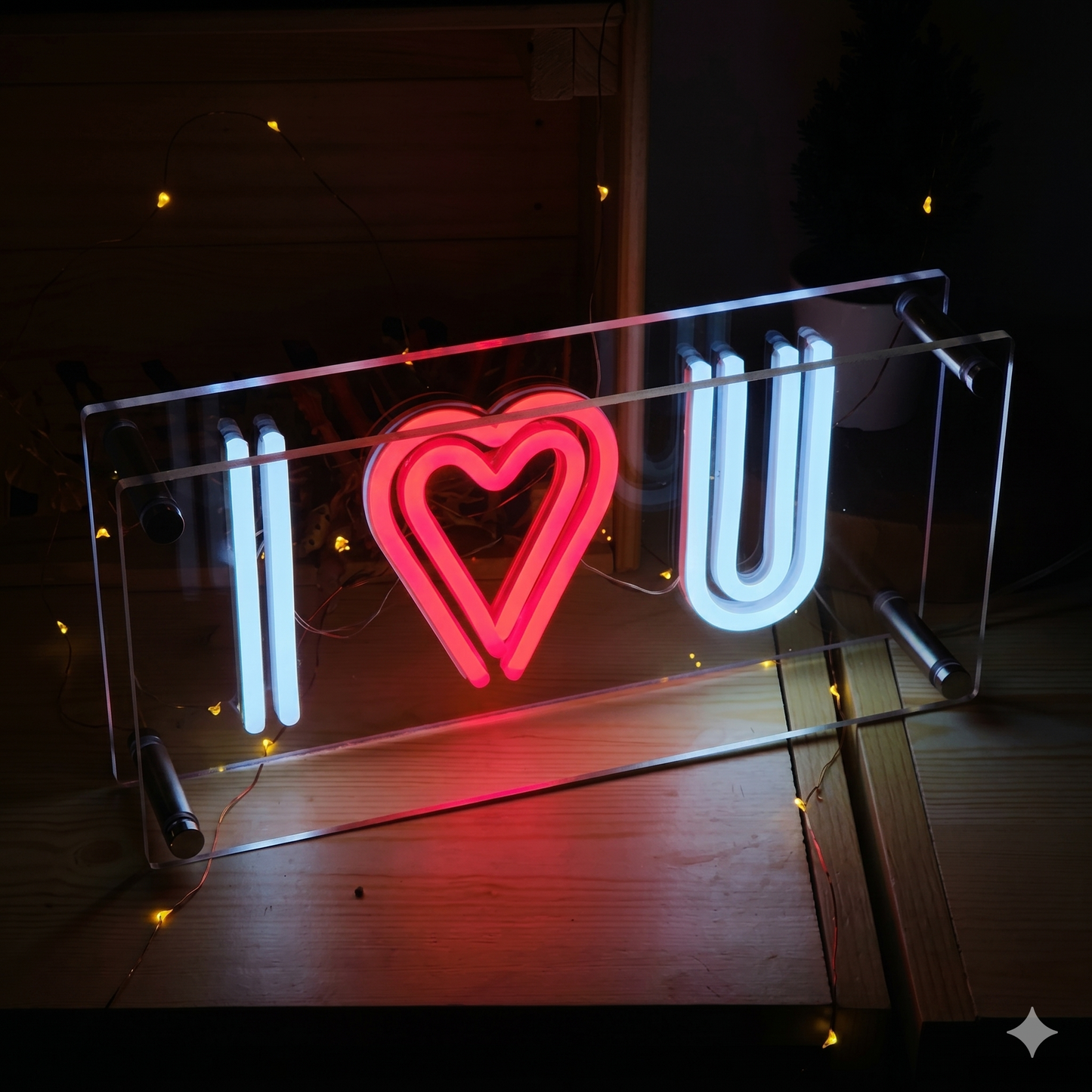 I Love U LED Neon Sign Red Heart White Neon Light Wall Decor for Bedroom Wedding Party