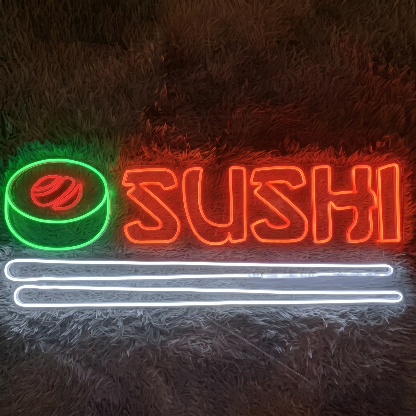 Sushi LED Neon Sign Yellow Green Japanese Food Neon Light Wall Decor for Restaurant Cafe Kitchen