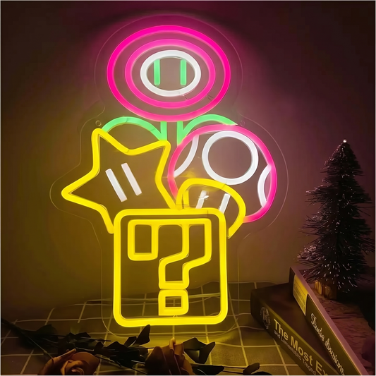 Mystery Box LED Neon Sign Colorful Gaming Neon Light Wall Decor for Game Room Bedroom