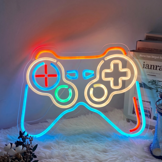 Game Controller LED Neon Sign Colorful Gaming Neon Light Wall Decor for Game Room Bedroom