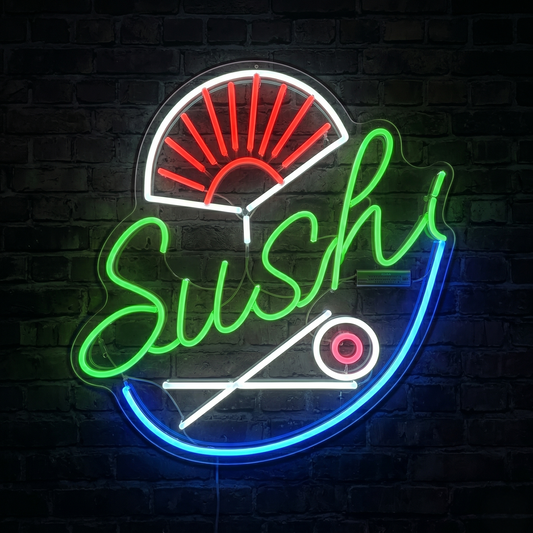Sushi LED Neon Sign Red Blue Japanese Food Neon Light Wall Decor for Restaurant Cafe Kitchen