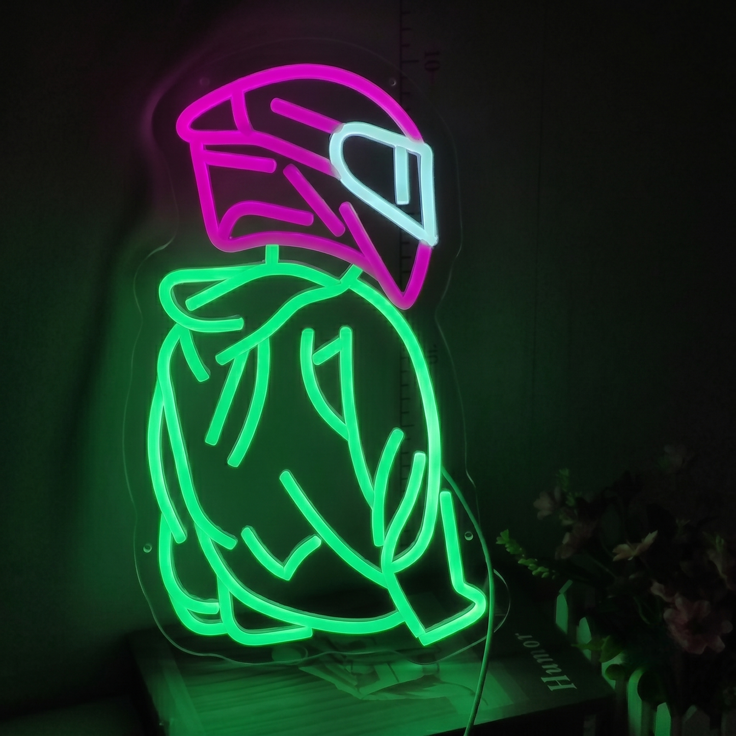 Angry Gamer LED Neon Sign Pink Gaming Character Neon Light Wall Decor for Game Room Bedroom